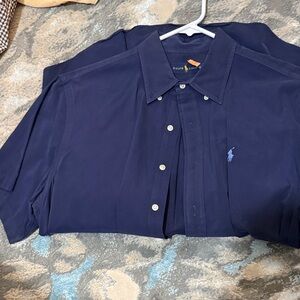 Ralph Lauren Navy Blue Button-Down Casual Shirt